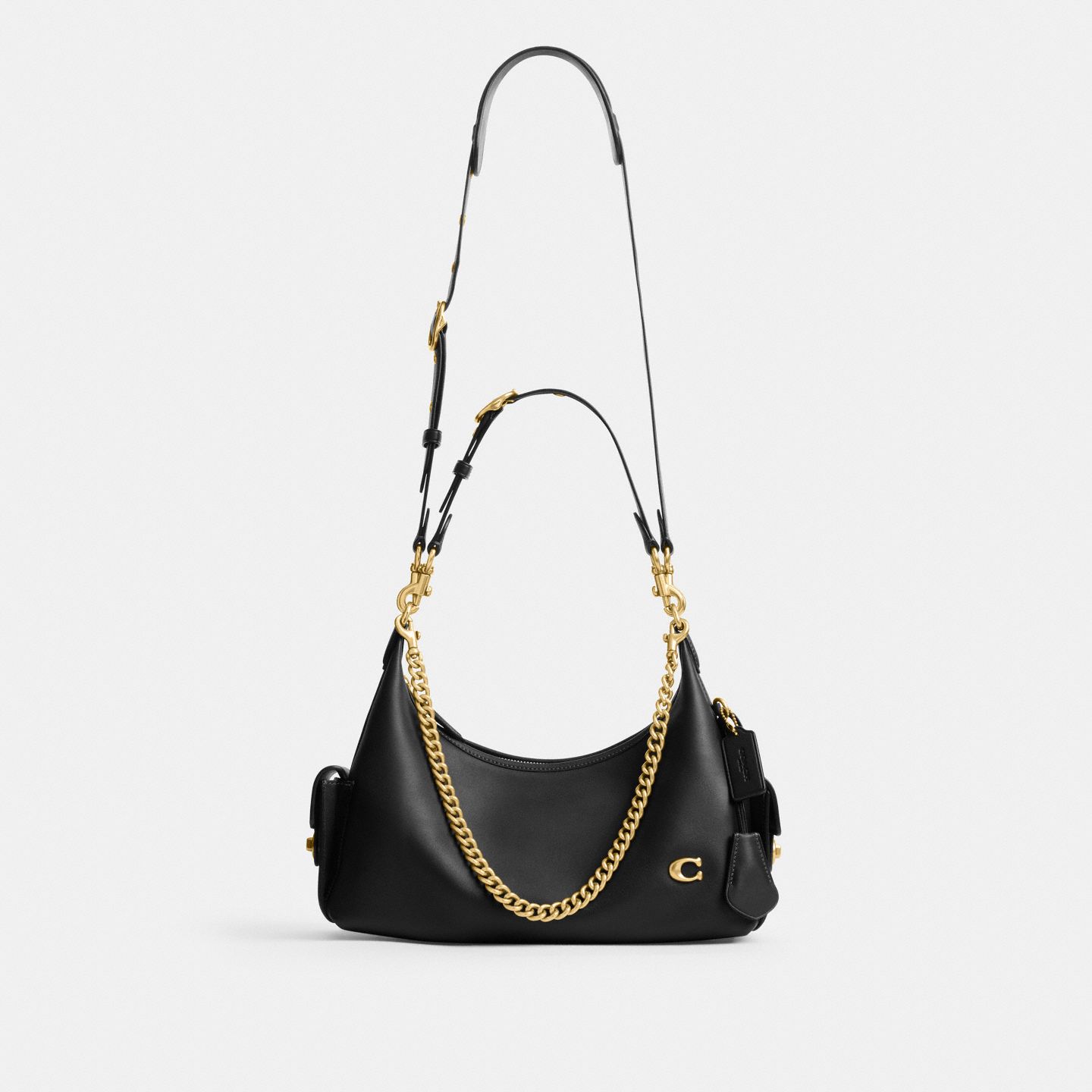 Женская сумка Coach Pocket Juliet Bag 30, цвет: Латунный / Чёрный — фото 6