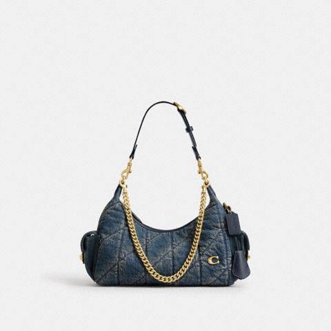 Женские сумки Coach Pocket Juliet Bag 30 In Regenerative Cotton Denim With Quilting