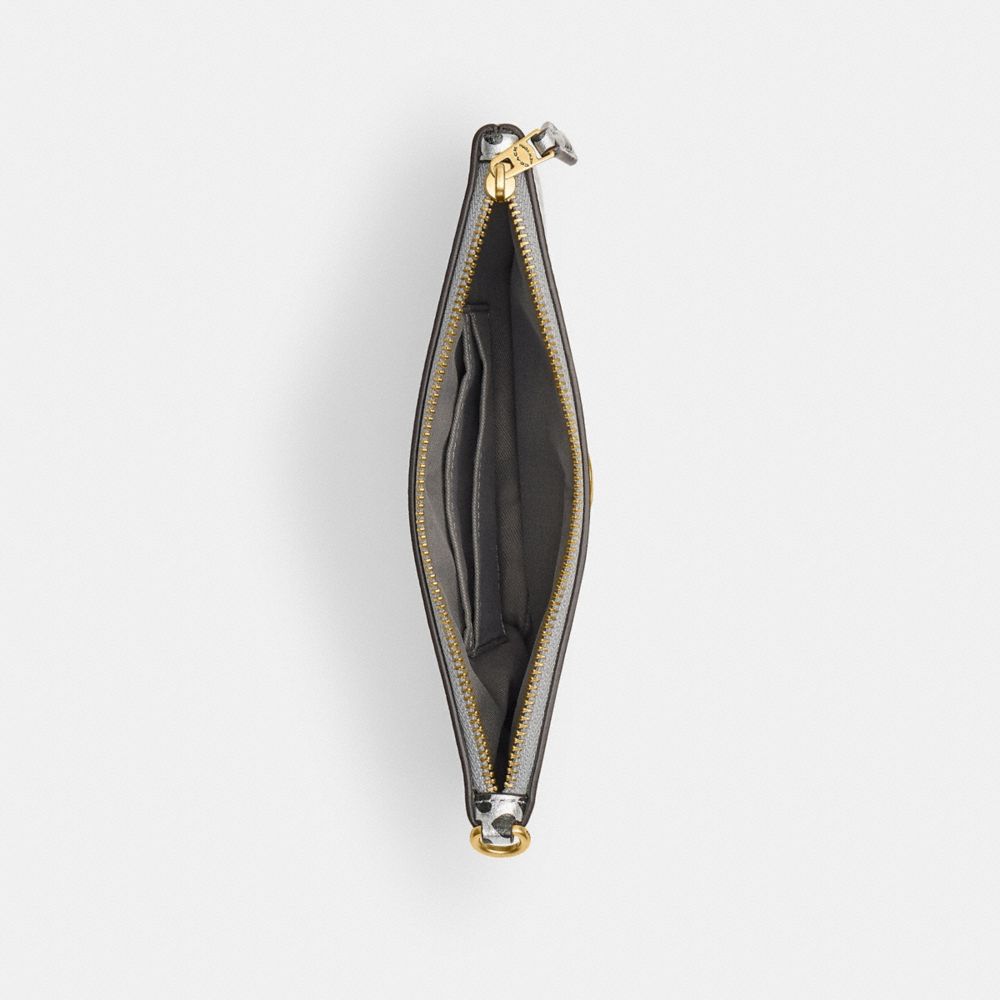 COACH®,Essential Small Wristlet With Heart Print,Calfskin Leather,Recycled Polyester,Leather,Pouch,Wristlet,Metal Material...,Multi Color,Inside View,Top View