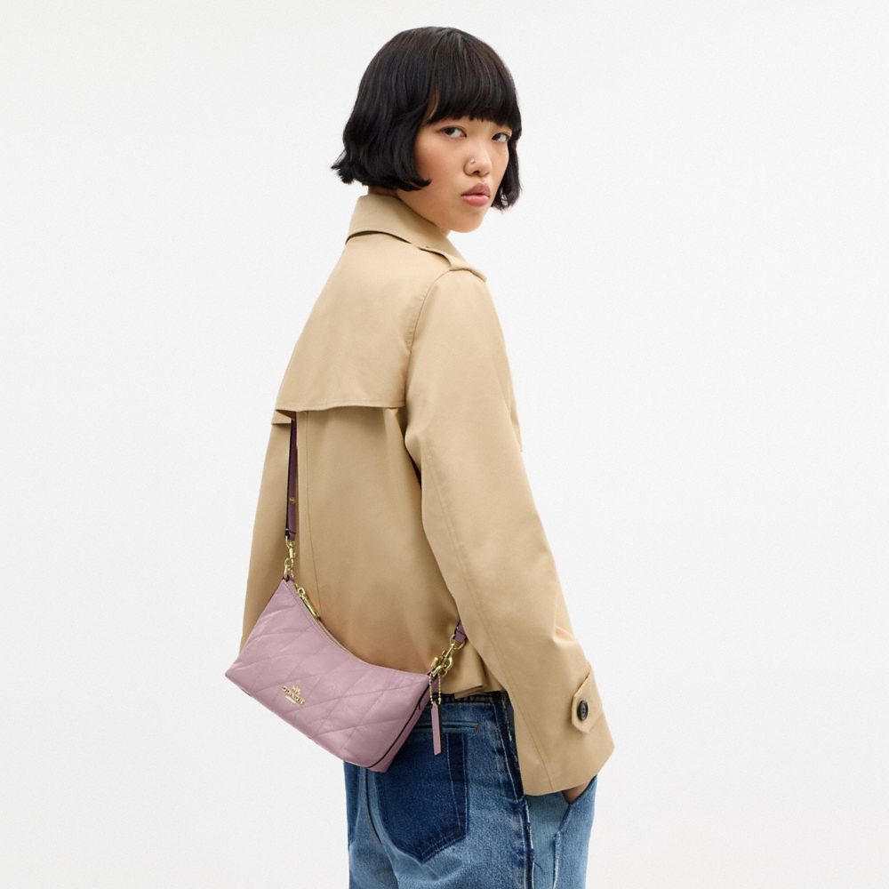 COACH®,Caitlin Shoulder Bag With Quilting,Lining Recycled Polyester,Recycled Polyester,Shoulder Bag,Logo,Chain Detail,Shou...,Lavender