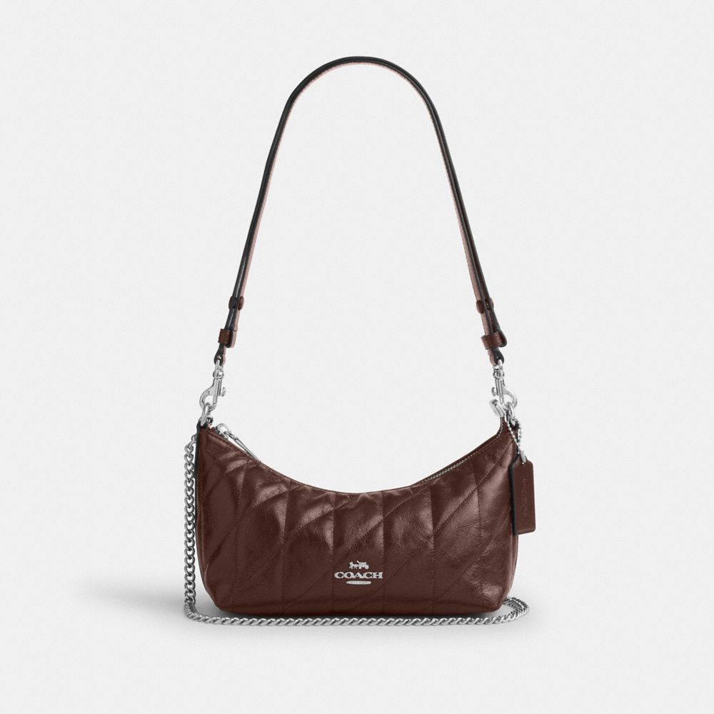 COACH®,ケイトリン ショルダー バッグ・キルティング,ミニバッグ＆クラッチバッグ,ｼﾙﾊﾞｰ/ﾒｲﾌﾟﾙ