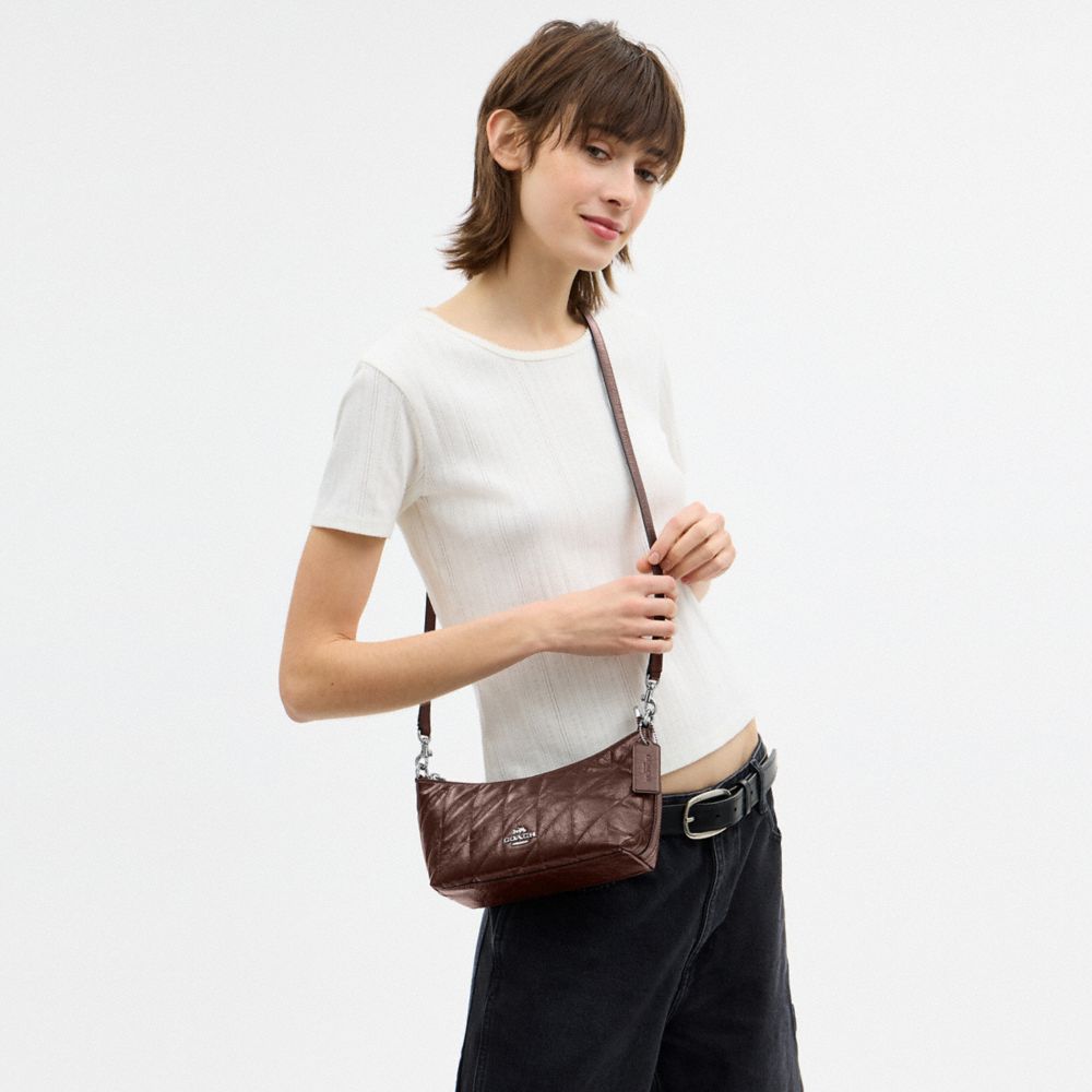 COACH®,Caitlin Shoulder Bag With Quilting,Lining Recycled Polyester,Recycled Polyester,Shoulder Bag,Logo,Chain Detail,Shou...,Brown