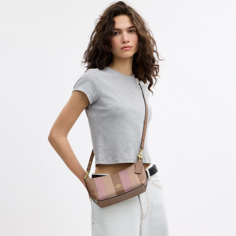 COACH®,Caitlin Shoulder Bag With Striped Patchwork,