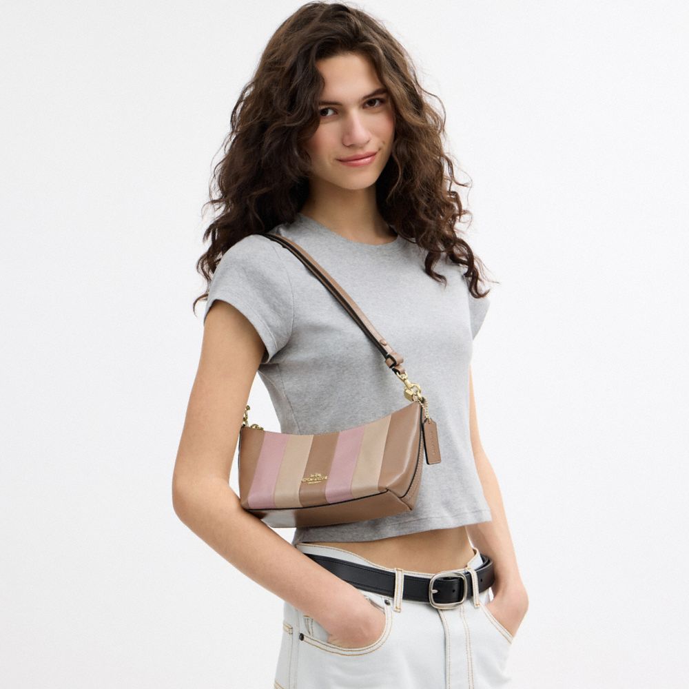 COACH®,Caitlin Shoulder Bag With Striped Patchwork,,Detail View