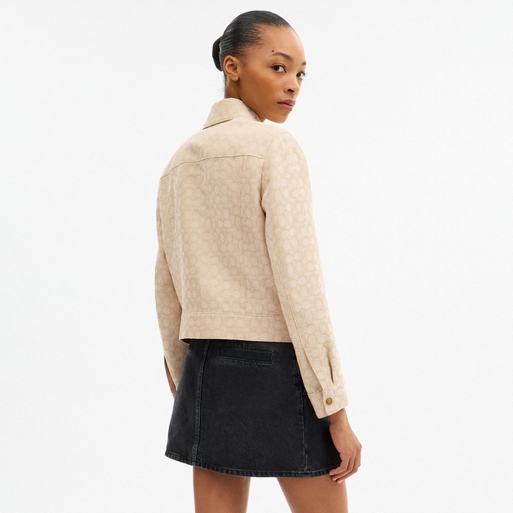 COACH®,Signature Zip Front Jacket,,Scale View