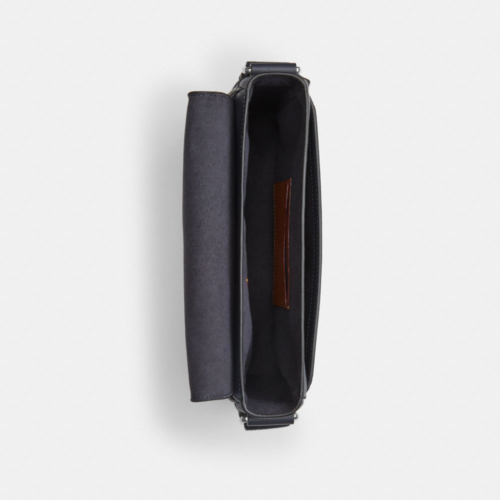 COACH®,Jack Small Flap Crossbody Bag In Ombre Signature Canvas,Canvas,Leather,Recycled Polyester,Crossbody,Logo,Adjustable...,Navy,Inside View,Top View