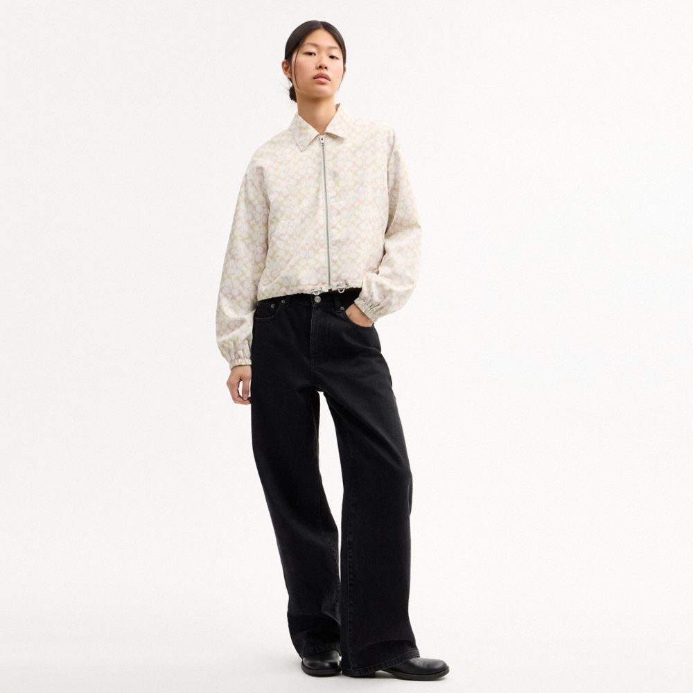 COACH®,Signature Blouson Windbreaker In Recycled Polyester,,Scale View