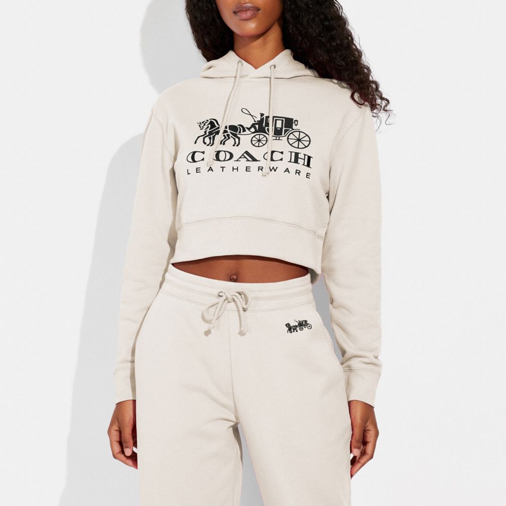 Horse And Carriage Cropped Hoodie In Organic Cotton | COACH®