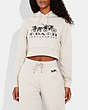 COACH®,HORSE AND CARRIAGE CROPPED HOODIE IN ORGANIC COTTON,Organic Cotton,White,Scale View