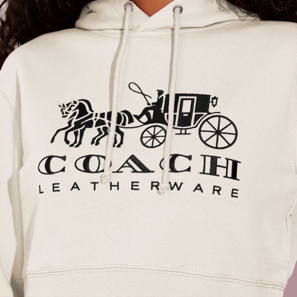 Horse And Carriage Cropped Hoodie In Organic Cotton | COACH®