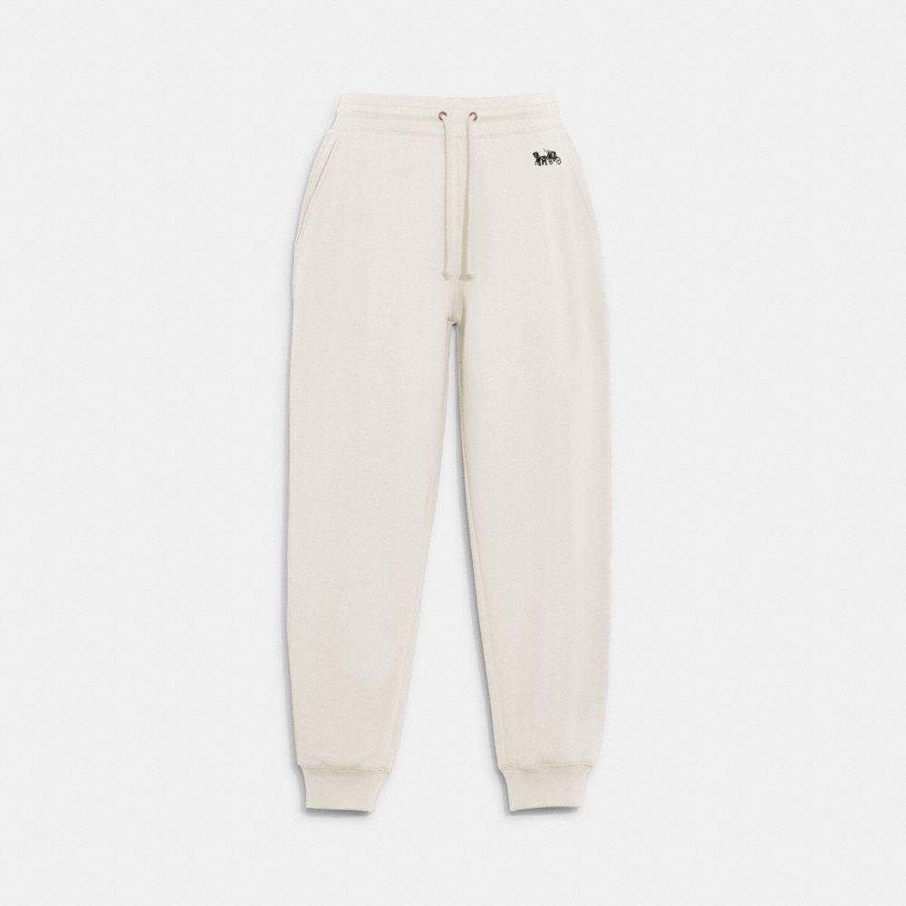 COACH®,SIGNATURE JOGGERS IN ORGANIC COTTON,Organic Cotton,White,Front View