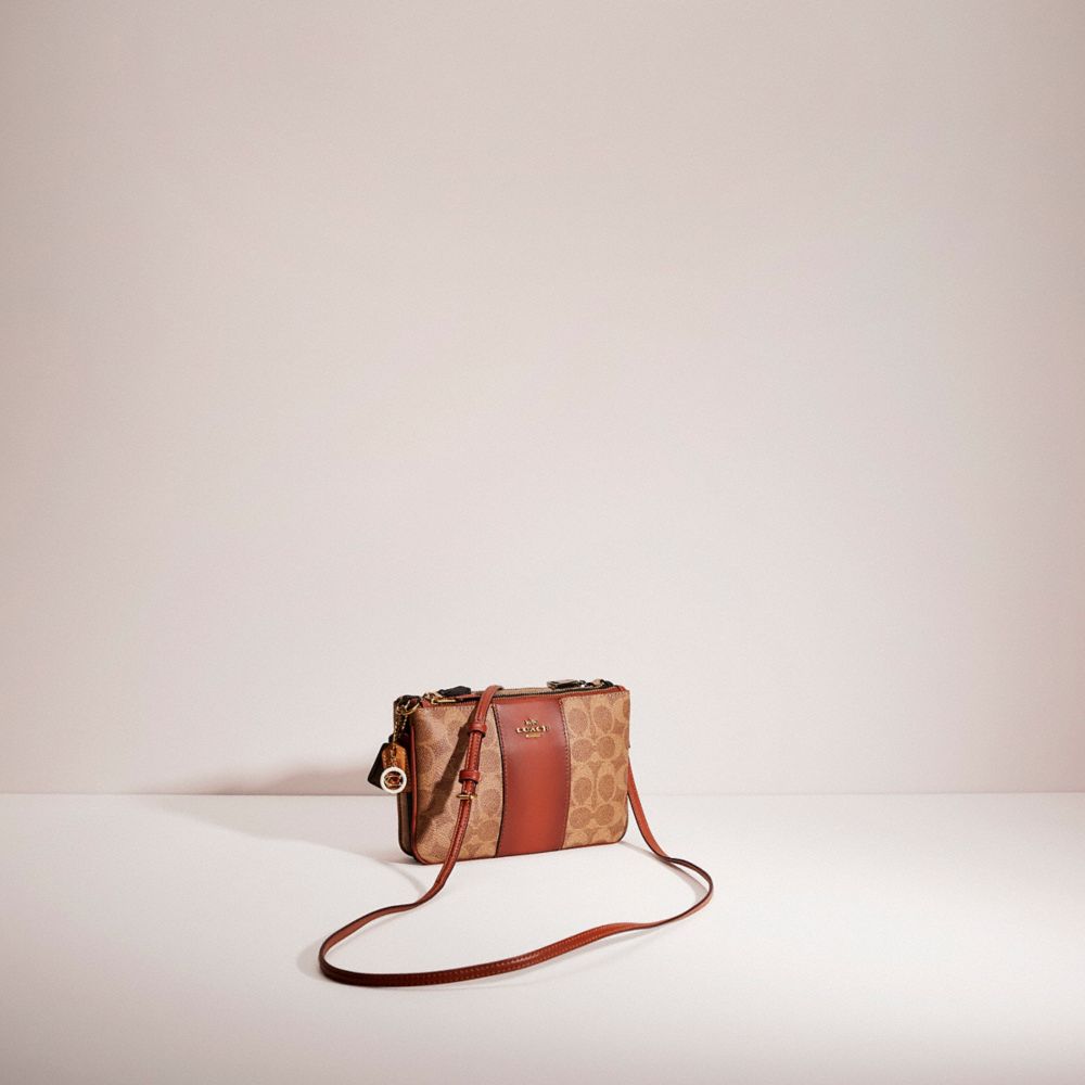 COACH®,Upcrafted Small Wristlet Crossbody,,Angle View