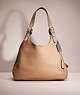 COACH®,RESTORED CASS SHOULDER BAG,Pebble Leather,Large,Light Antique Nickel/Taupe,Front View