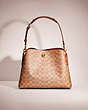 COACH®,RESTORED WILLOW SHOULDER BAG IN SIGNATURE CANVAS,Signature Coated Canvas,Medium,Brass/Tan/Rust,Front View
