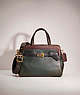 COACH®,RESTORED TATE CARRYALL 29 IN COLORBLOCK,Glovetanned Leather,Medium,Brass/Amazon Green Multi,Front View