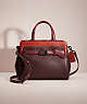 COACH®,RESTORED TATE CARRYALL 29 IN COLORBLOCK,Glovetanned Leather,Medium,Oxblood Multi/Pewter,Front View