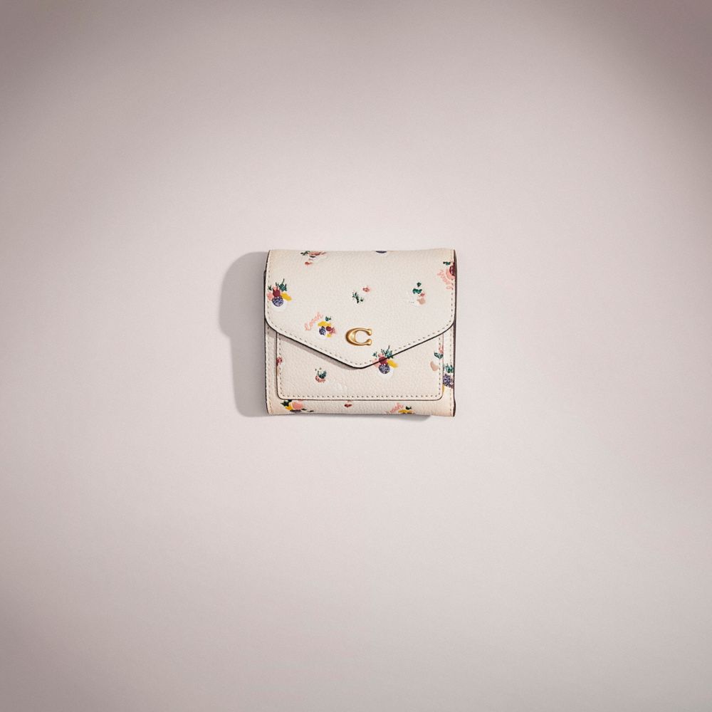 Restored Wyn Small Wallet With Paint Dab Floral 
Print