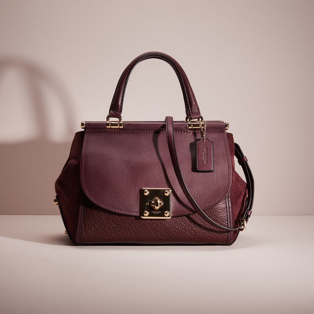 COACH®,RESTORED DRIFTER CARRYALL,Glovetanned Leather,Large,Light Gold/Oxblood,Front View