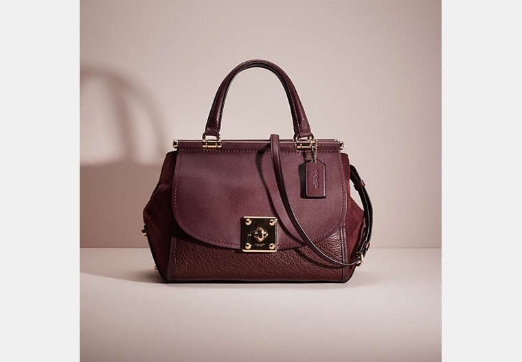 COACH®,RESTORED DRIFTER CARRYALL,Glovetanned Leather,Large,Light Gold/Oxblood,Front View