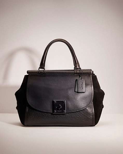 COACH®,RESTORED DRIFTER CARRYALL,Glovetanned Leather,Large,Matte Black/Black,Front View