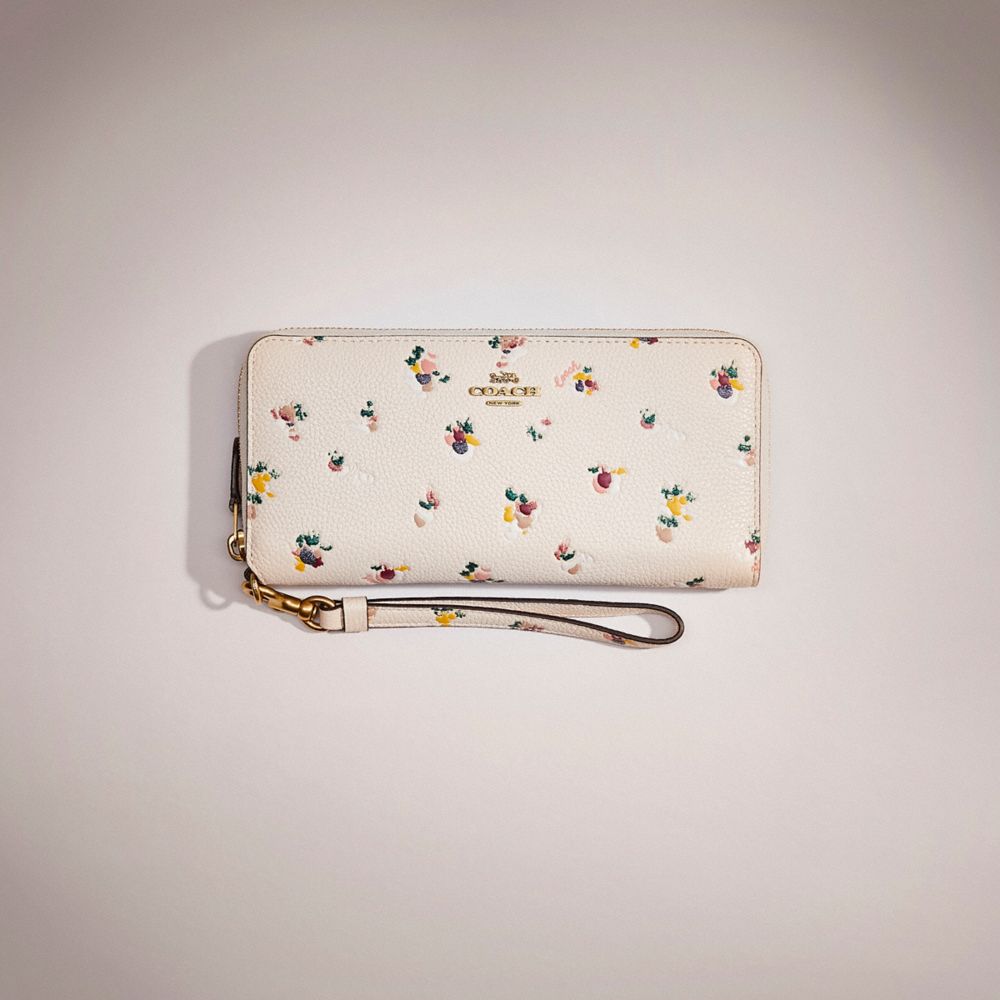 Restored Continental Wallet With Paint Dab Floral Print