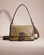 COACH®,RESTORED SOFT TABBY SHOULDER BAG WITH 
SNAKESKIN DETAIL,Leather,Large,Pewter/Army Green Multi,Front View