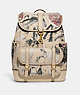 COACH®,COACH X MINT + SERF CARRIAGE BACKPACK,Pebble Leather,Large,Ivory Multicolor,Front View