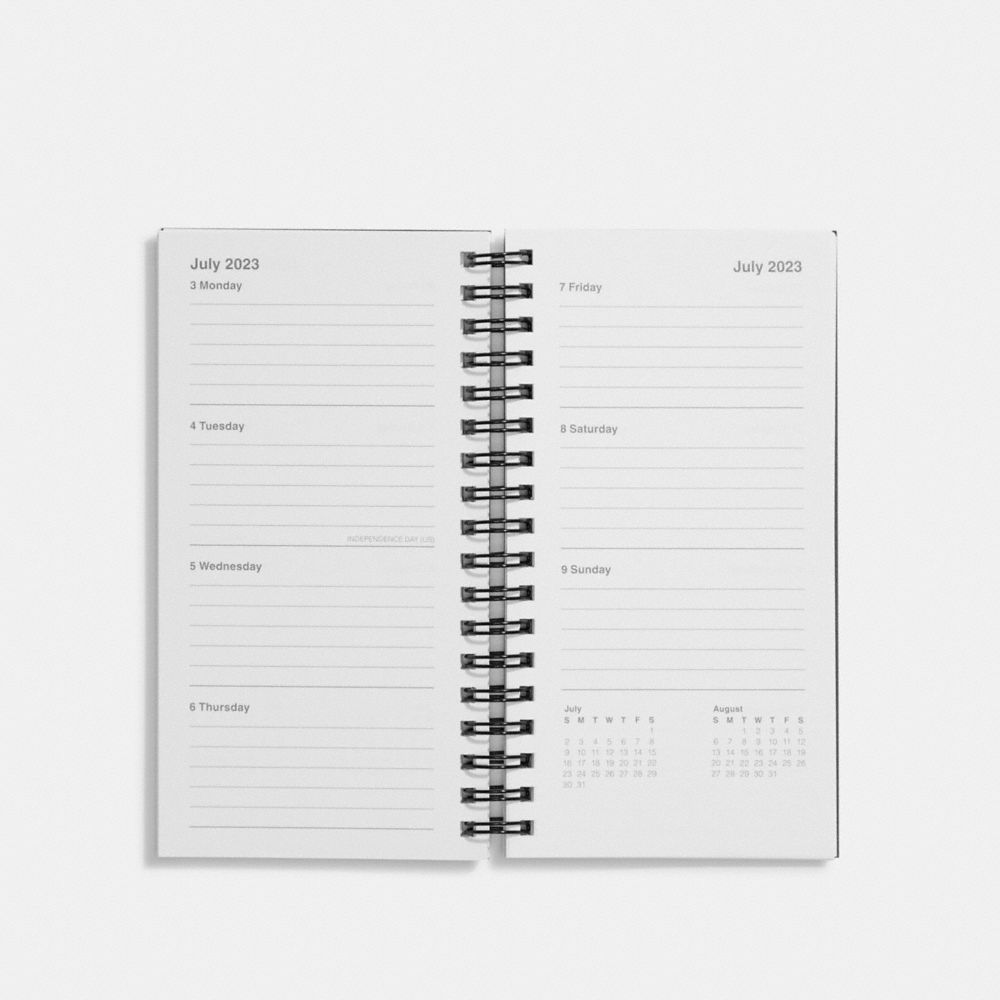 COACH®,2022 - 2023 4X7 SPIRAL DIARY BOOK,Multi,Inside View,Top View