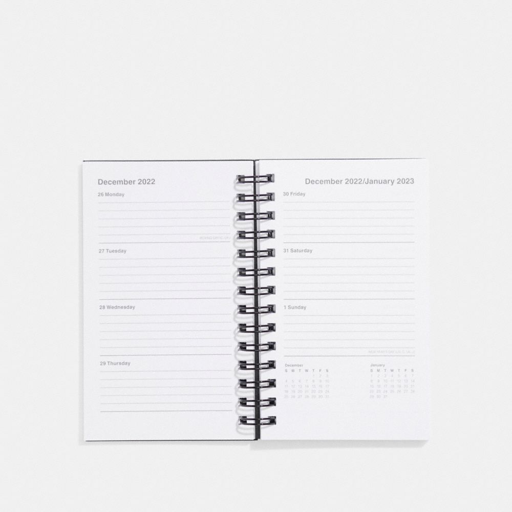 COACH®,2022 - 2023 3X5 SPIRAL DIARY BOOK,Multi,Inside View,Top View