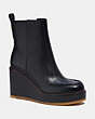 COACH®,BRADY BOOTIE,Leather,Black,Front View