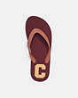 COACH®,ZAK FLIP FLOP WITH VARSITY,Rubber,Wine,Inside View,Top View