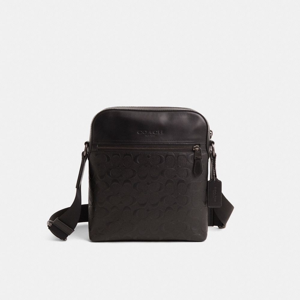 COACH®,Restored Houston Flight Bag In Signature Leather,,Front View