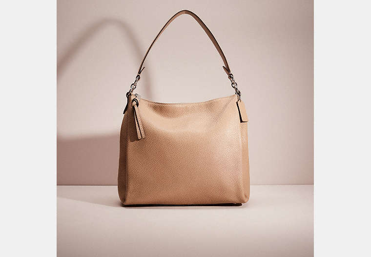 COACH®,RESTORED SHAY SHOULDER BAG,Pebble Leather,Large,Light Antique Nickel/Taupe,Front View