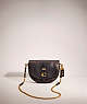 COACH®,RESTORED SADDLE 20,Glovetanned Leather,Mini,Brass/Black,Front View