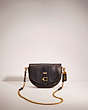 COACH®,RESTORED SADDLE 20,Glovetanned Leather,Mini,Brass/Black,Front View