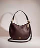 COACH®,RESTORED MAE CROSSBODY,Glovetanned Leather,Large,Light Gold/Oxblood,Front View