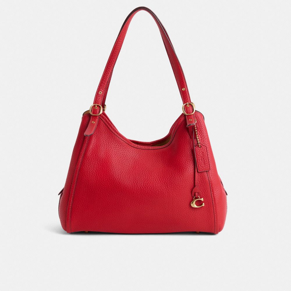 COACH®,Restored Lori Shoulder Bag,Leather,Shoulder Bag,Pendant,Metal,Brass,Casual,,Front View