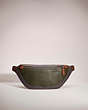 COACH®,RESTORED LEAGUE BELT BAG IN COLORBLOCK,Mini,Black Copper/Dark Shamrock Multi,Front View