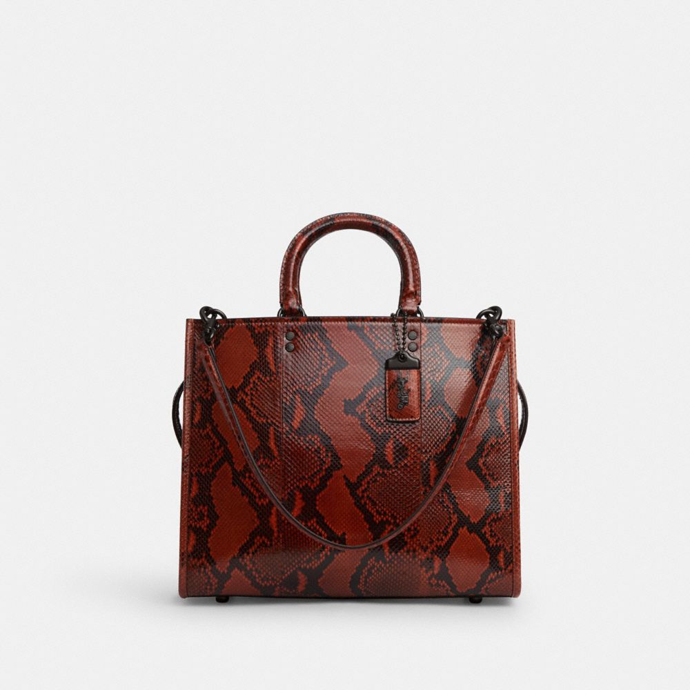 Pewter Orange Rogue Bag In Snakeskin