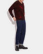 COACH®,HORSE AND CARRIAGE V-NECK SWEATER,wool,Burgundy,Scale View