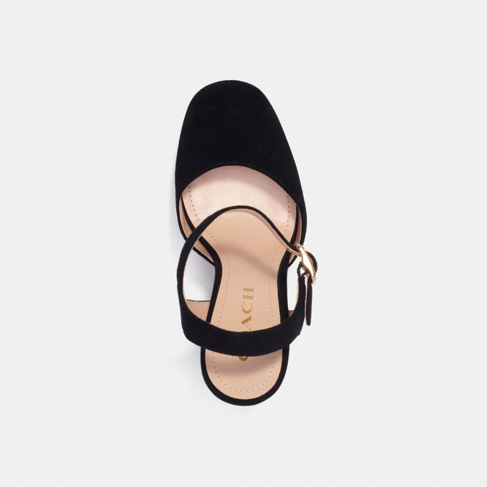 COACH®,Isabella Pump,Lining Leather,Rubber,Leather,Suede,Pumps,Cocktail,Black,Inside View,Top View