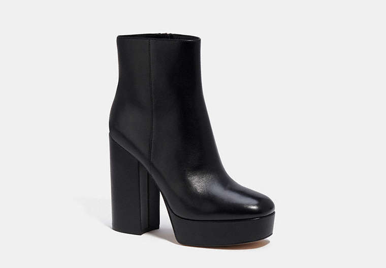 COACH®,IONA BOOTIE,Leather,Black,Front View