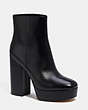 COACH®,IONA BOOTIE,Leather,Black,Front View