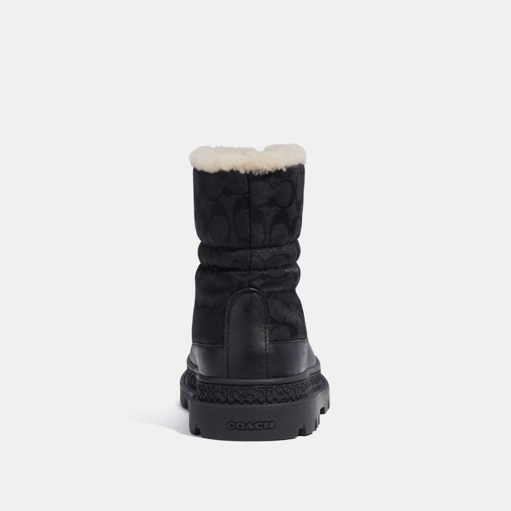 COACH®,Kailee Bootie In Recycled Polyester,Leather,Shearling,Rubber,Nylon,Recycled Polyester,Lining Shearling,Winter,Foam,...,Black,Alternate View