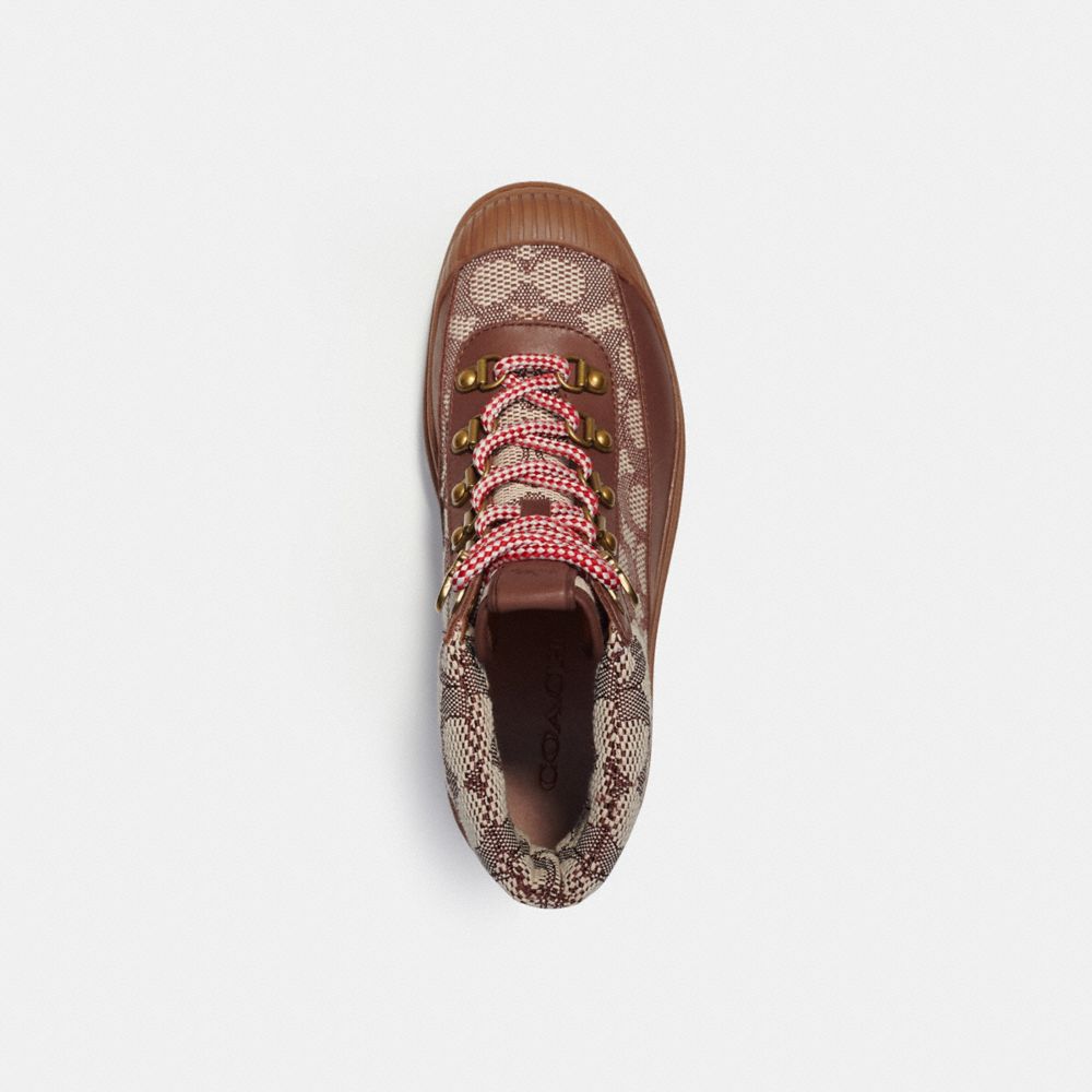 COACH®,タリア ブーティ・シグネチャー ジャカード,ブーツ,ｺｺｱ/ﾒｲﾌﾟﾙ