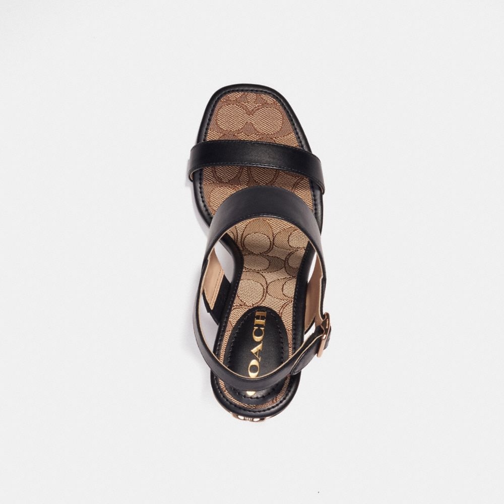 COACH®,RORI SANDAL,Black,Inside View,Top View