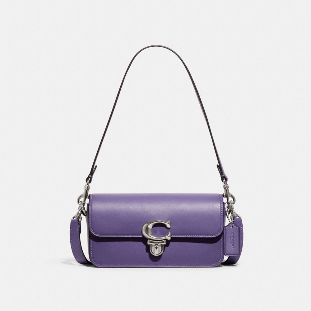COACH®,Studio Bag 20,Leather,Shoulder Bag,Logo,Metal,Gunmetal,Casual,,Front View