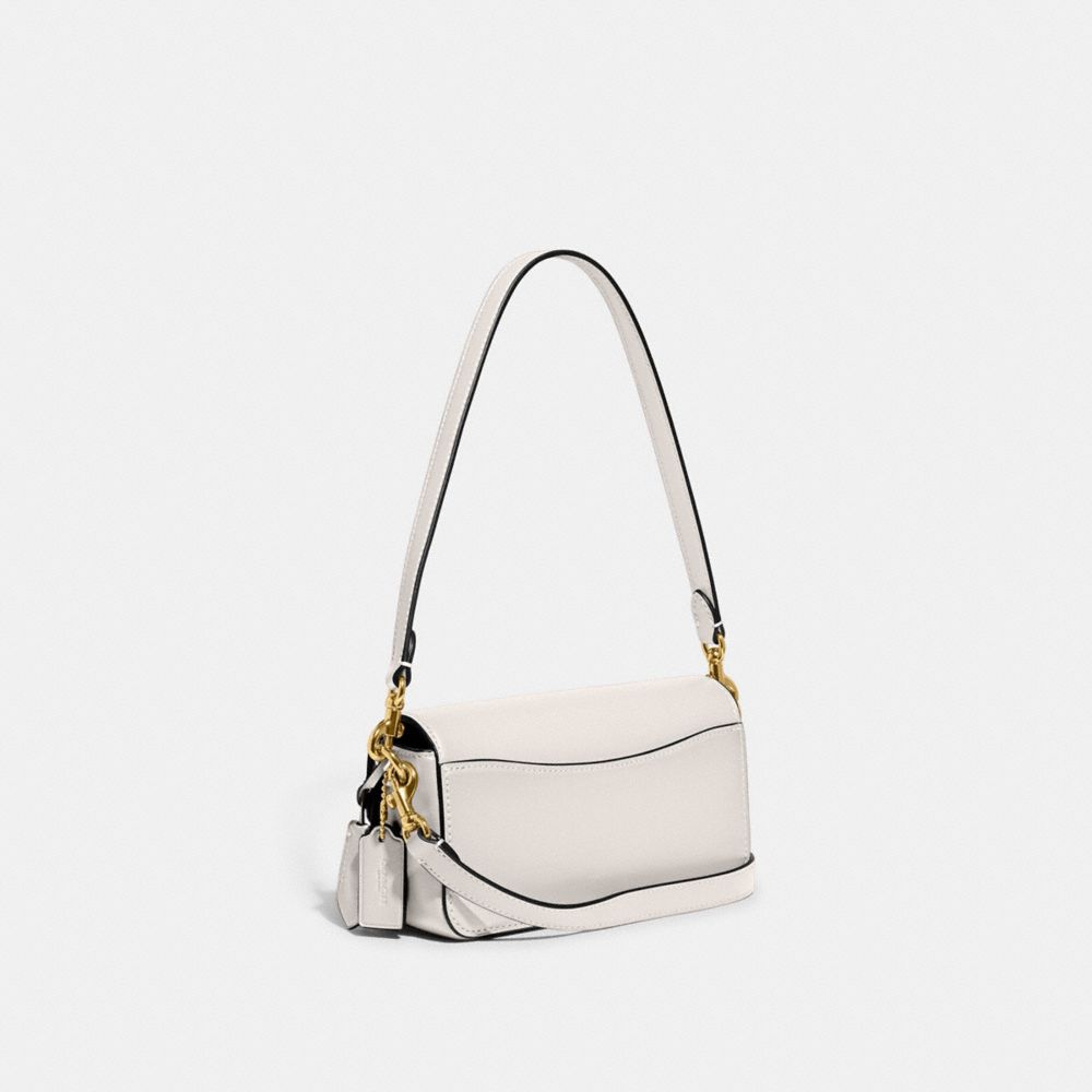 COACH®,STUDIO BAGUETTE BAG,Glovetan Leather,Mini,Brass/Chalk,Angle View