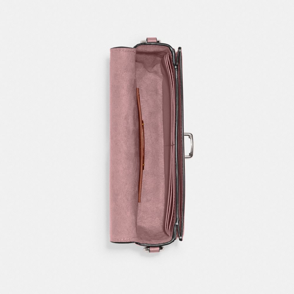 COACH®,Studio Bag 20,Leather,Shoulder Bag,Logo,Metal,Gunmetal,Casual,Blush,Inside View,Top View