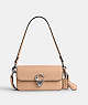 COACH®,STUDIO BAGUETTE BAG,Glovetanned Leather,Silver/Buff,Front View